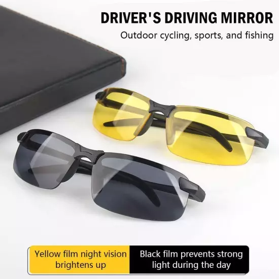 Color Changing Men's Photochromic Outdoor Sunglasses Lens 2024US.