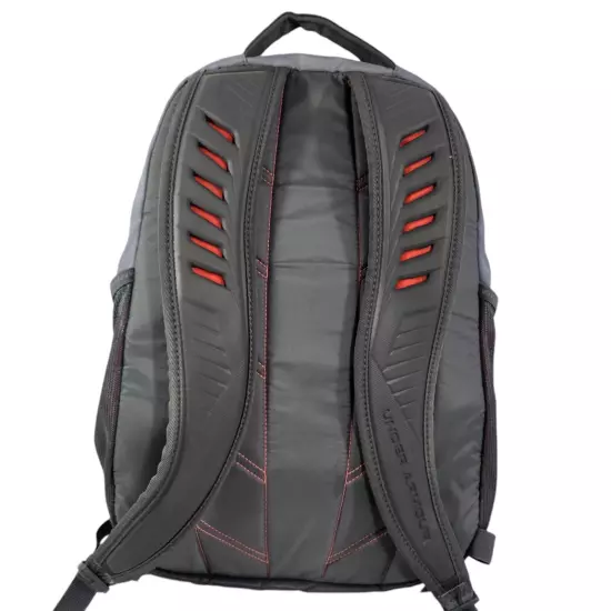 Under Armour Storm Backpack Big Logo Spellout School Travel Bag Gray Orange