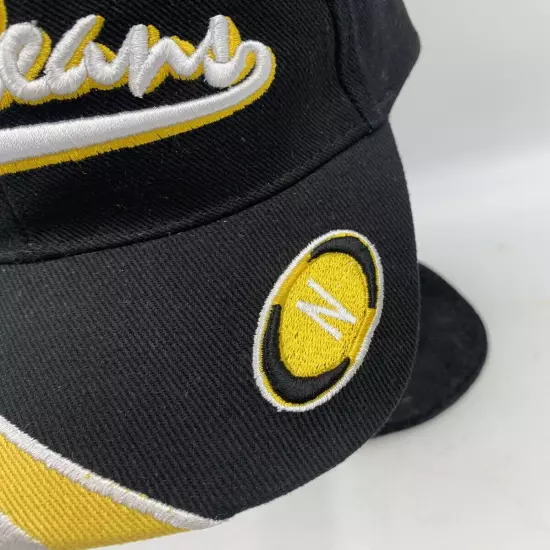 New Orleans Black White Yellow Adjustable One Size Fits Most Cap