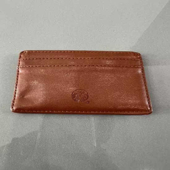 Starbucks Coffee Leather Credit Card Holder Brown