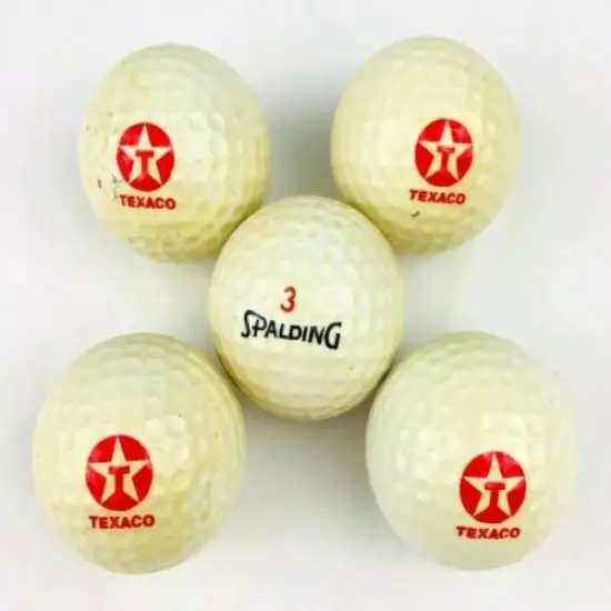 Vintage Texaco Logo Golf Balls Spalding Oil & Gas Advertising T Star *Qc