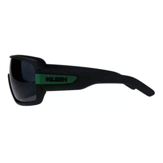 KUSH Goggle Sunglasses Mens Matted Black Shield Frame UV 400