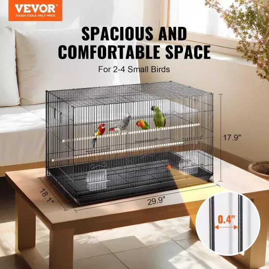 30 Inch Flight Bird Cage, Stackable Bird Cage Parakeet Cage with Slide