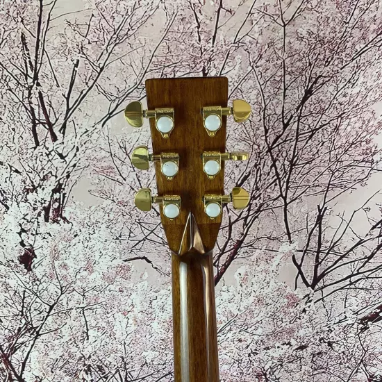 D-45 Acoustic Guitar Solid Spruce Ebony Abalone Flower Inlays free shipping