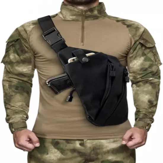 Fanny Pack for Men Concealed Carry Backpack Shoulder Holster Chest Black 