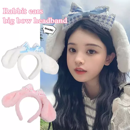 Cute Cartoon Plush Bunny Ears Hairbands Soft Rabbite Ears Headband Anime Cosplay