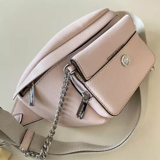 Michael Kors Maisie Large 2 in 1 Waistpack Leather Light Powder Blush NWT