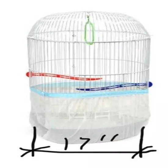 Bird Cage Cover Seed Catcher Cylinder Pocket Style Guard Tulle