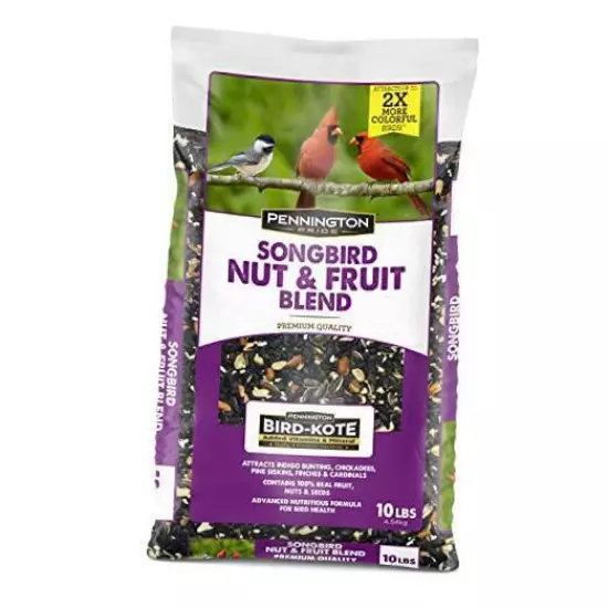 Songbird Nut & Fruit Blend, Wild Bird Seed for Outside Feeders, 10-lb. Bag