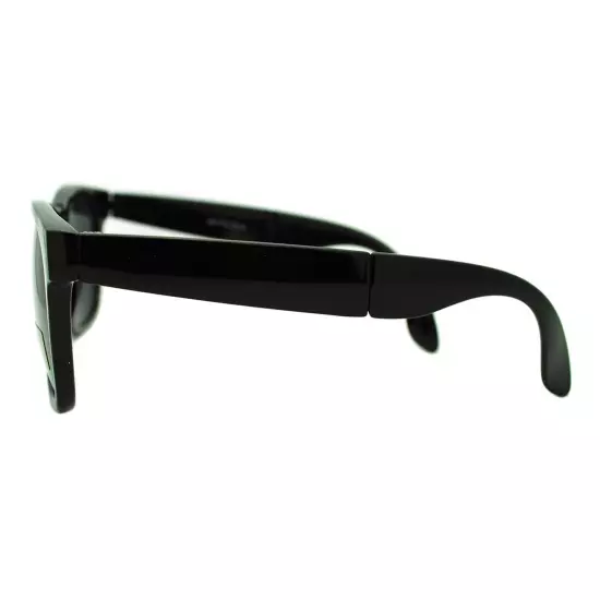 Folding Foldable Sunglasses 80's Classic Square Horn Rim Shades UV 400