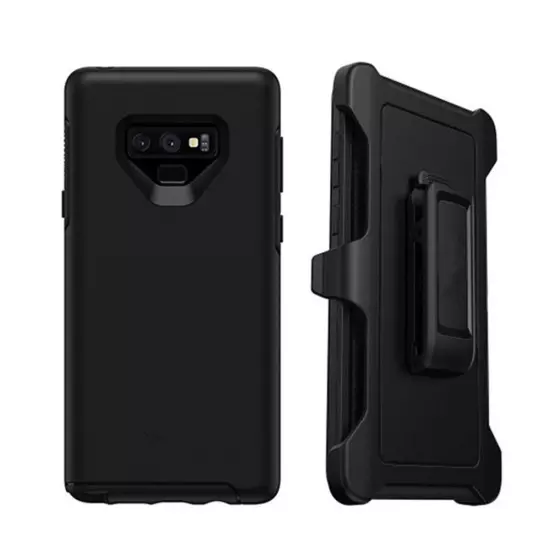 For Samsung Galaxy Note 9 Case (Belt Clip Holster Fits Otterbox Defender) Black