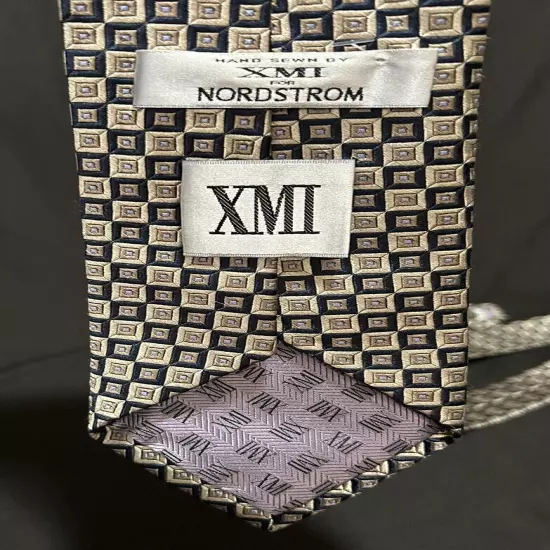 xmi platinum tie For Nordstrom 100% Silk Handmade In The USA 