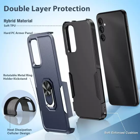 For Samsung Galaxy A15 5G A14 A54 A35 A03S A13 Case Phone Cover Shockproof+Glass