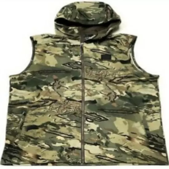 NEW $85 Under Armour Rut Fleece Vest Hoodie Forest Camo Size Medium 1356288-988