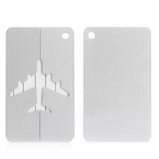 Travel Aluminium Plane Luggage Tags Suitcase Label Name Address ID Baggage Tag ^