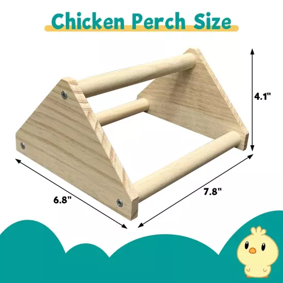 Nalwort Chicken Perch, Wooden Chick Jungle Gym for Chicken Brooder Box, Solid...