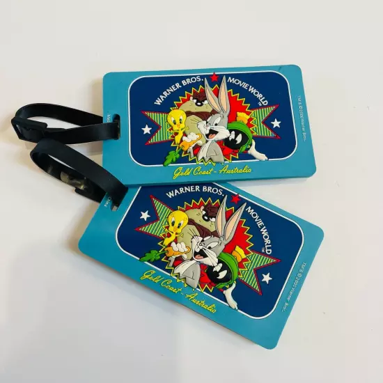 Vintage Warner Bros Looney Tunes Luggage Name Tags Bag Tags x2