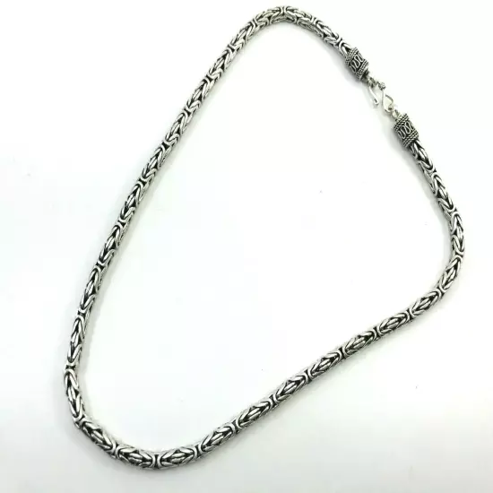 Sale!! Sterling Silver 5 mm Bali Chain/Byzantine Necklaces 18"(46 cm)