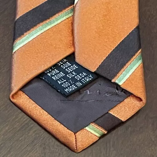 Vicky Milano Orange Hand Made 100% Silk Men’s Neck Tie Made In Italy