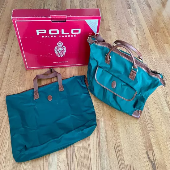 Vintage Polo Ralph Lauren Travel Companions Set of Duffel Bag & Foldable Carryon