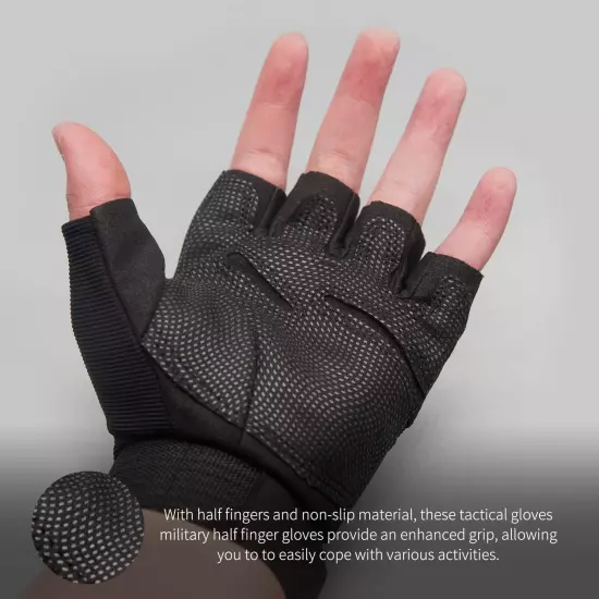 Fingerless Tactical Gloves Half Finger Airsoft Shooting Gloves for Men Women,...