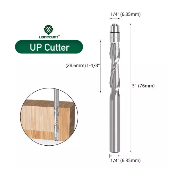 1/4" 6mm Shank Flush Trim Router Bit Solid Carbide UP/DOWN Compression Bit