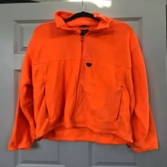 Wood' N Trail Large Fleece Zip Up Jacket Bright Blaze Orange Hunting 