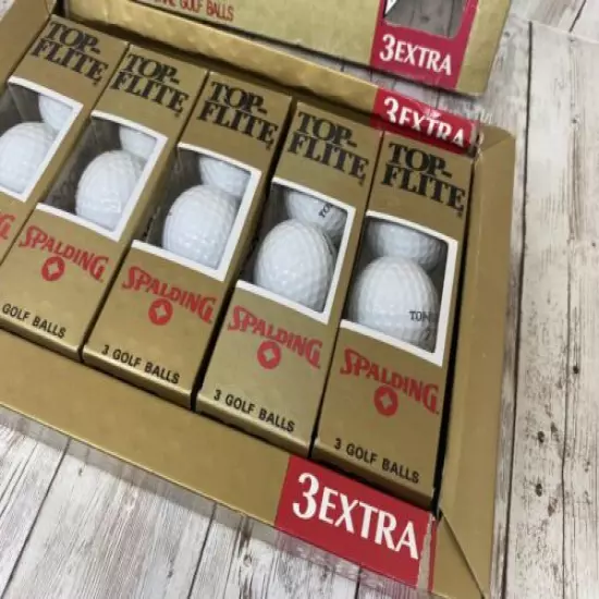 Spalding Top-flite Lively Extra Long Distance NIB VTG White Golf Balls 15 Total