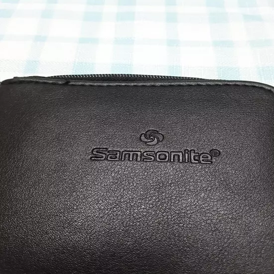 Black SAMSONITE Travel Wallet Passport Holder Bifold Zipped Case 6"x4.5"