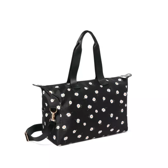 alice + olivia Duffel Bag Black Daisy Print NEW WITH TAGS