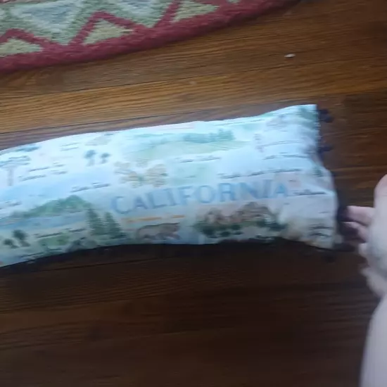 California Travel Pillow 12x20 Handmade New