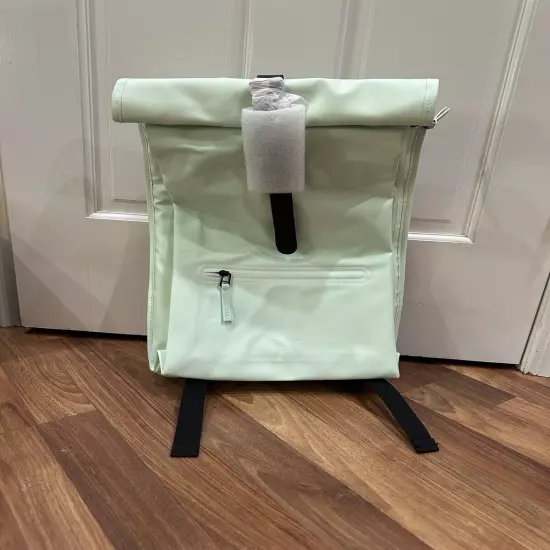 RAINS Rolltop Rucksack Backpack Waterproof. Mineral Green. Travel. MSRP $140 NWT