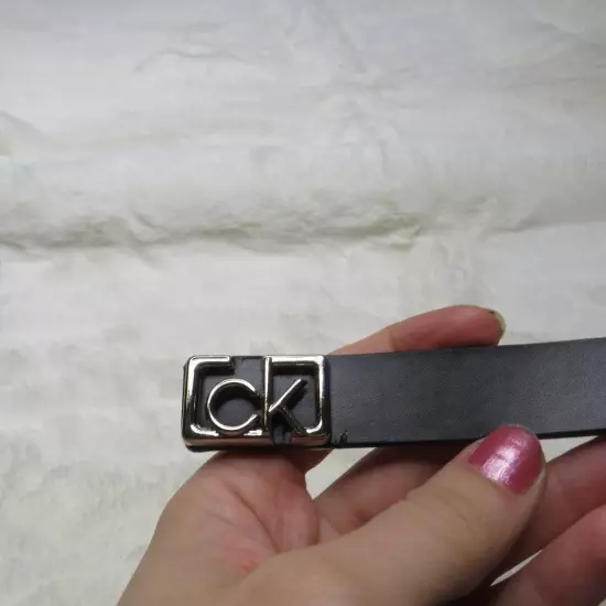 Calvin Klein Small CK Plaque Skinny Belt sz L