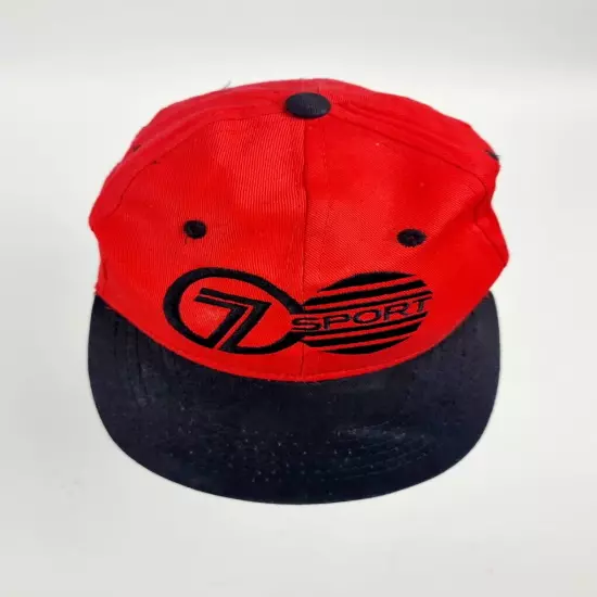 Vintage Channel 7 Sport 90s Red Black Cap Hat Adjustable Retro Finals AFL 