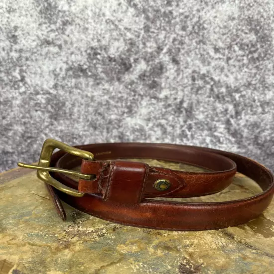 Vintage Kenneth Cole New York Genuine Leather Belt Size 42" Mens Brown Academia