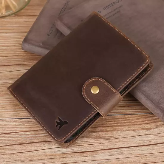 Polare Luxury RFID Blocking Leather Passport Holder Travel Wallet for Men and Wo