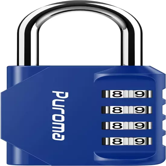 Puroma 1 Pack Combination Lock 4 Digit Locker Lock Outdoor Waterproof Padlock fo