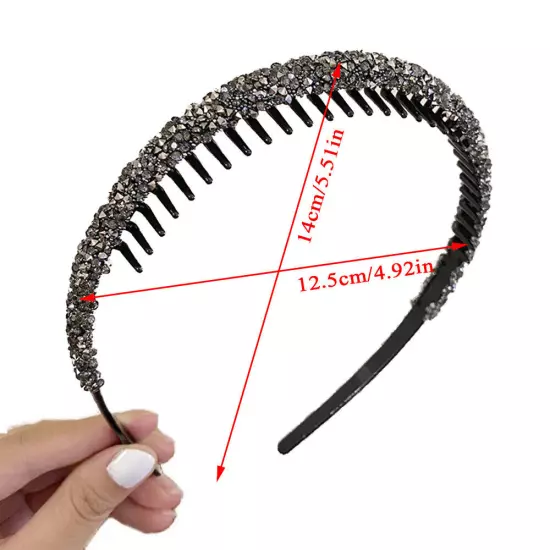 Women Rhinestones Antislip Hairband For Women Crystal Headband Hair Band Hoop