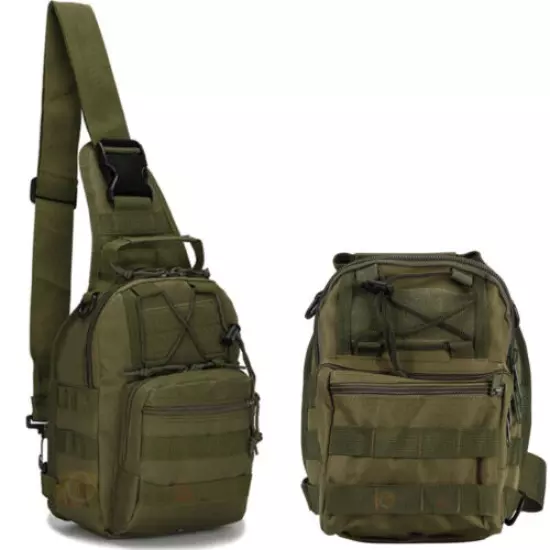 Military Chest Sling Bag Molle Crossbody Shoulder Pack Single Strap Backpack