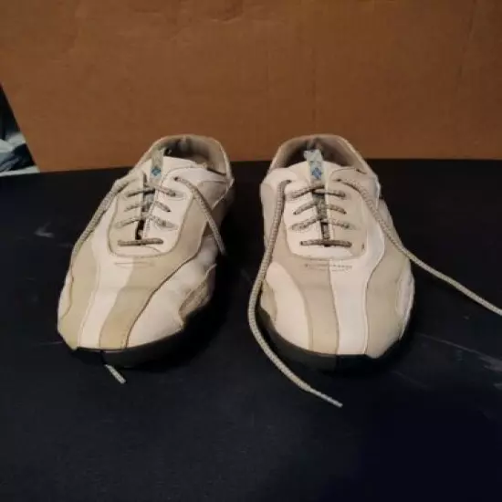 FootJoy Women's Size 7 M LoPro Collection White Tan 97058 Golf Shoes Soft Spikes