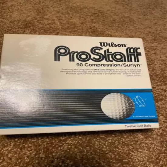 Vintage Wilson ProStaff 90 Compression Surlyn Golf Balls 12 Dozen New Old Stock