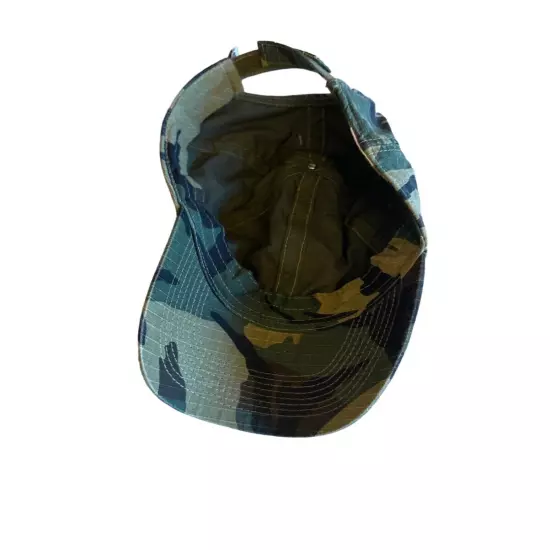 Army Camouflage Baseball Cap With Red Rhinestone Embellishment - Ladies Adjustab