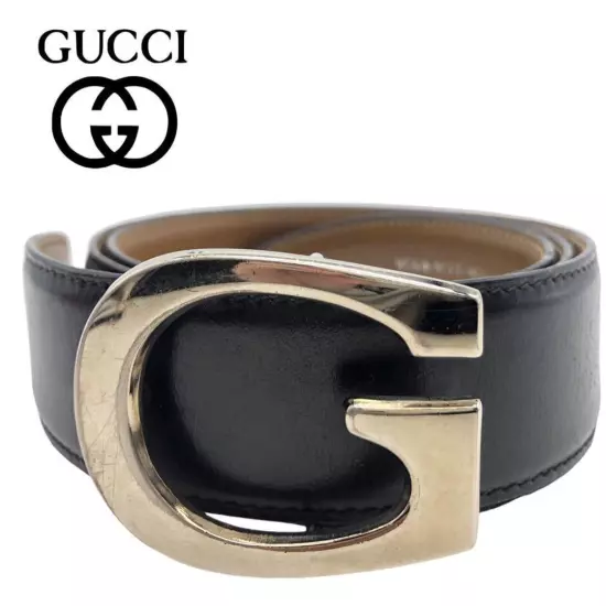 Gucci Belt Leather Black Fashionable Men s Women s Brand