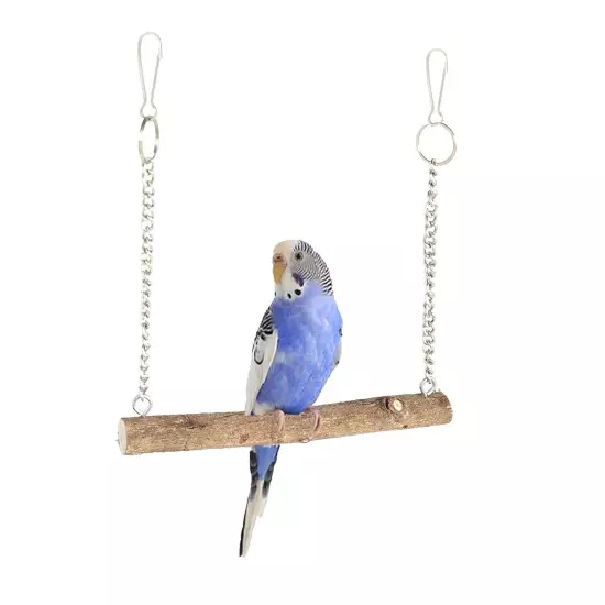 Bird Swing Toy Bird Parrot Swing Chewing Toys Large Natural Wooden Parrots Swing