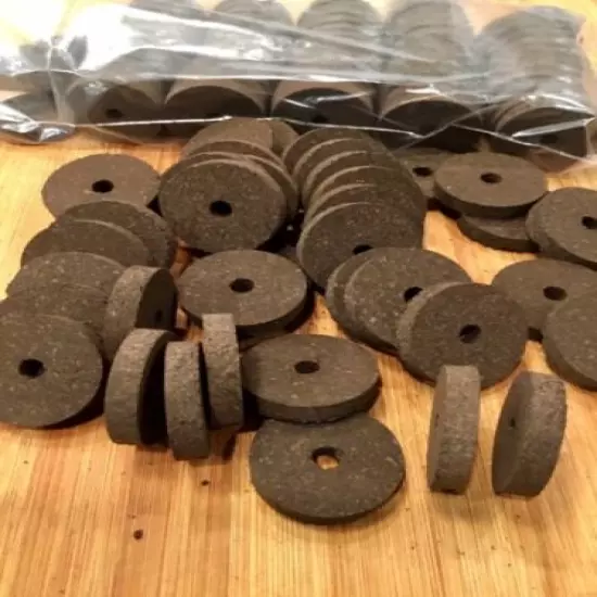 Cork Rings 50 Superior Burnt Burl 1 1/4" X 1/4" X1/4", Solid Dark Color!