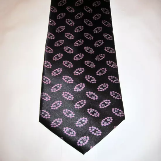 STEFANO RICCI Made in Italy 100% Silk Purple/Black Designer Necktie EXCELLENT