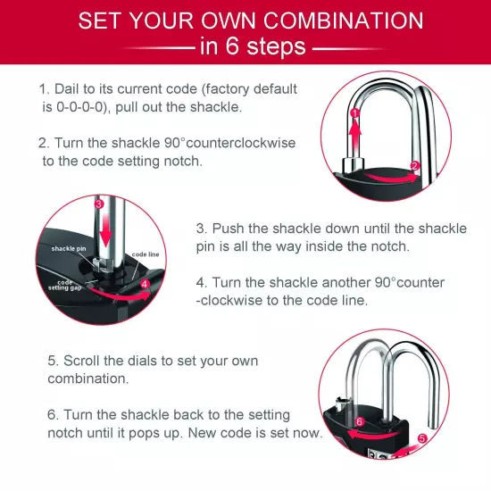 TSA Approved Locks, Luggage Lock, 4 Digit Combination Lock for Suitcase, Back...