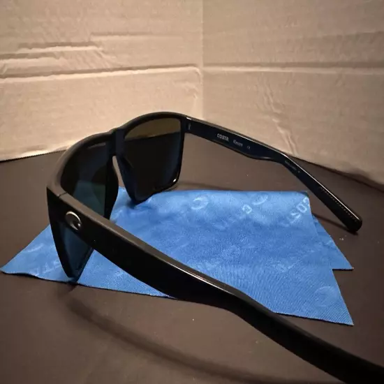 Costa Del Mar Rincon Black Frame Blue Lenses *New W/Case & Wipe*