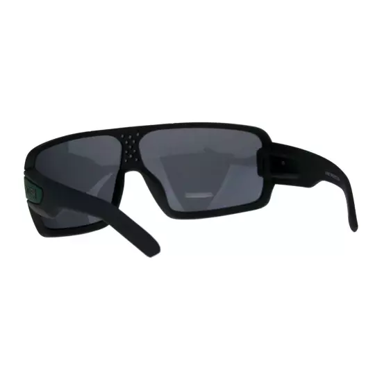 KUSH Goggle Sunglasses Mens Matted Black Shield Frame UV 400