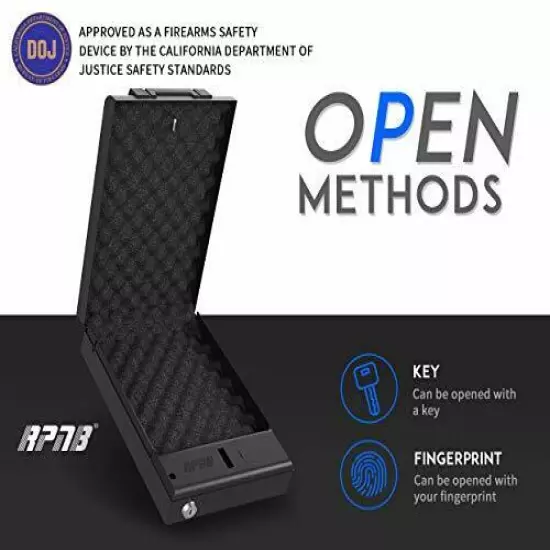 Biometric Gun Safe, Quick Access with Fingerprint, Handgun Safe for Nightstand